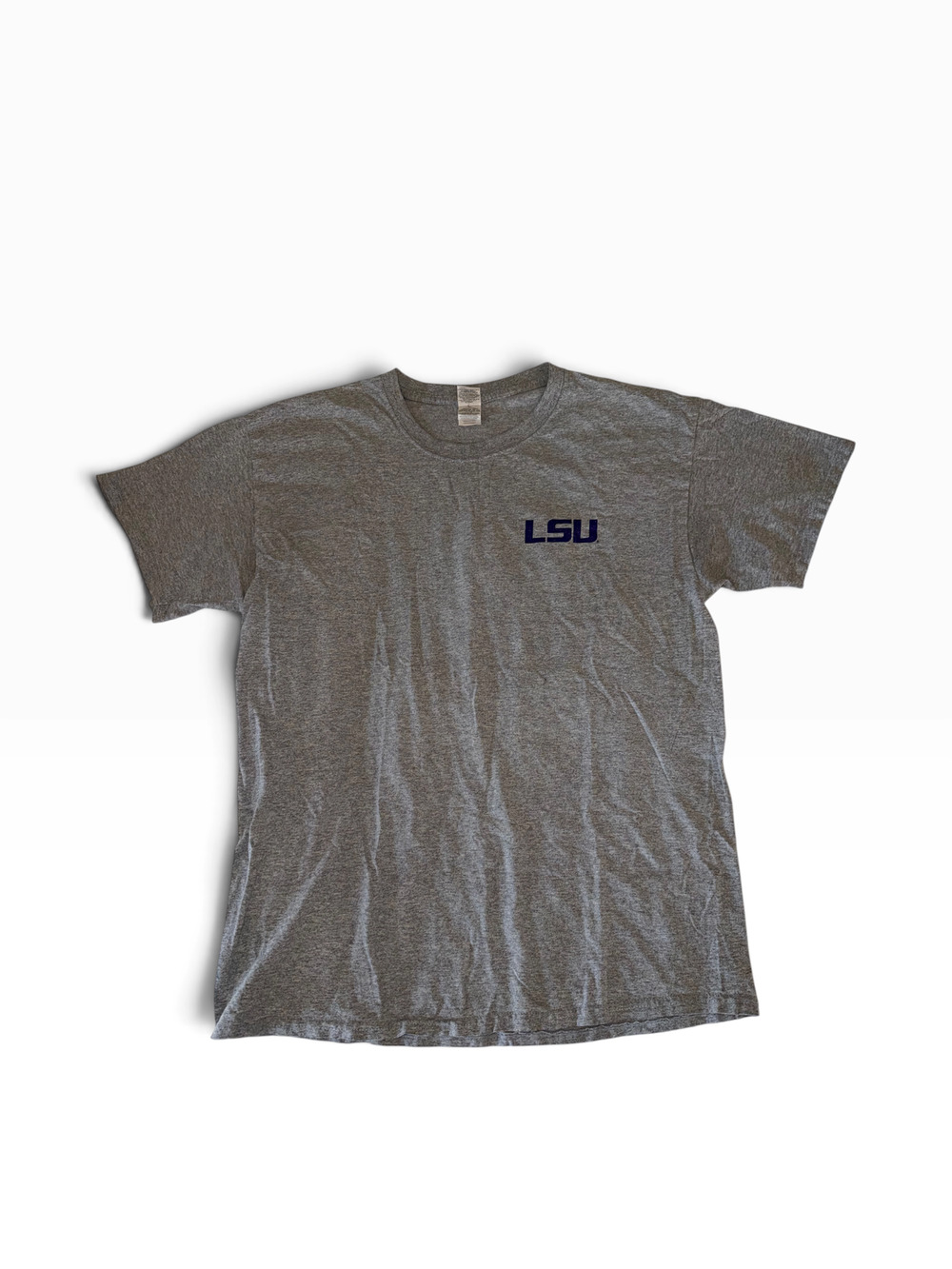 Gildan Men's Crewneck Tee Gray | Size L | I Bleed Purple And Gold